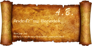 Andrásy Benedek névjegykártya
