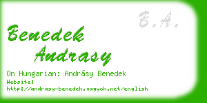 benedek andrasy business card