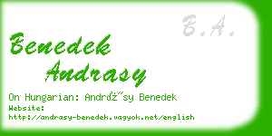 benedek andrasy business card